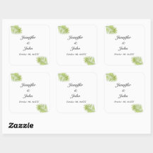 Palm Tree Foliage Green Watercolor Deixa Casamento