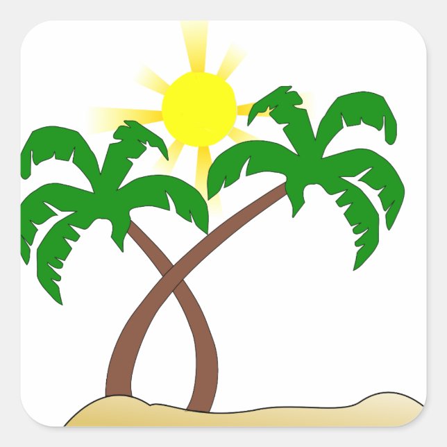 Adesivo Quadrado Palm Tree Square Stickers (Frente)