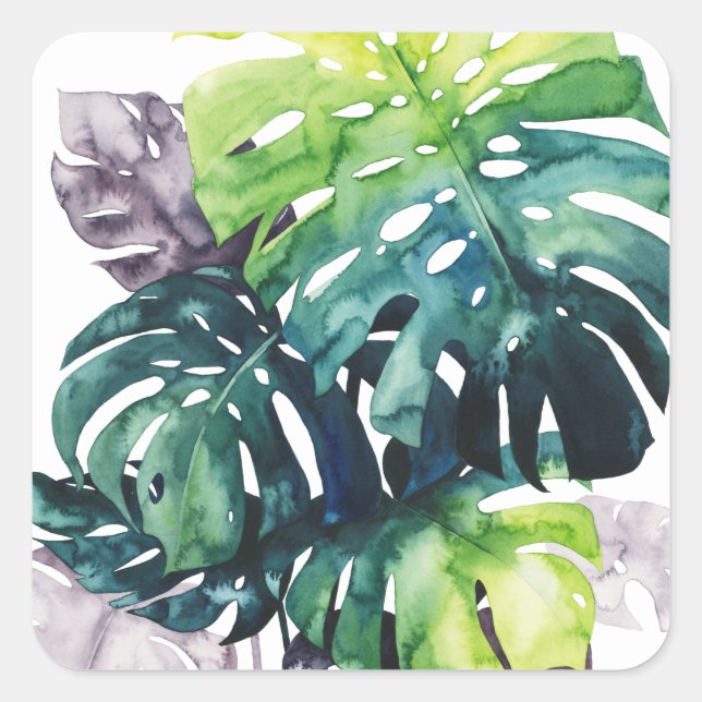 Adesivo Quadrado Palmas de Crepúsculo - Folha Dividida (Frente)