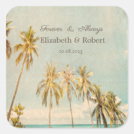 Adesivo Quadrado Palmas de praia retrorreflectora