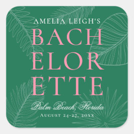 Adesivo Quadrado Palmeira tropical colorida moderna deixa soleira