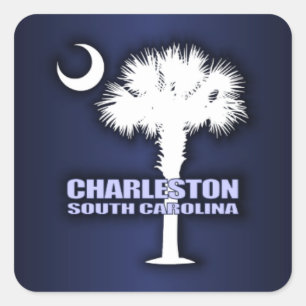 Adesivo Quadrado Palmetto do SC & crescente (Charleston)