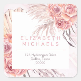 Adesivo Quadrado Pampas Grass | Endereço de devolução de roscas cor