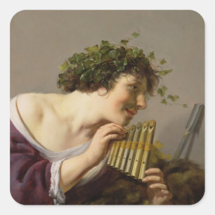 Adesivo Quadrado Pan Tocando seus Pipes