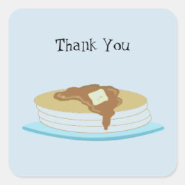 Adesivo Quadrado Pancake Stack Obrigado