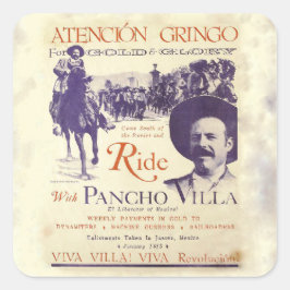 Adesivo Quadrado Pancho Villa 🔥 General mexicano Herói