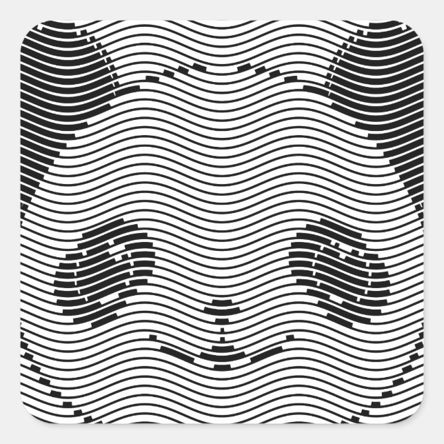 Adesivo Quadrado Panda Bear Face On Wave Patterno (Frente)