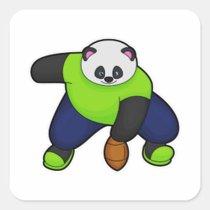 Adesivo Quadrado Panda como jogador de futebol