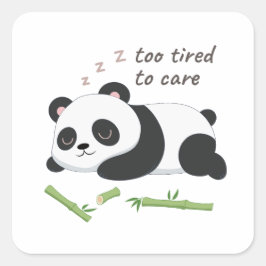 Adesivo Quadrado Panda em Modo Sono – Arte de Urso Preguiçoso Fofo