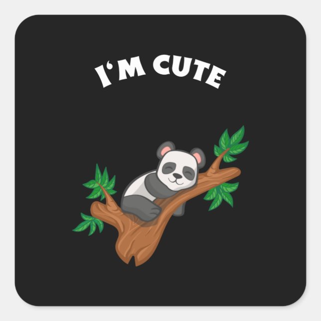 Adesivo Quadrado Panda Relaxing - Eu sou bonito (Frente)