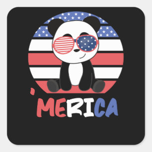 Adesivo Quadrado Panda Sunvidros 4 De Julho Pandas Americanas