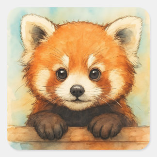 Adesivo Quadrado Panda Vermelho
