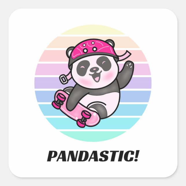 Adesivo Quadrado Pandastic Pun Square Sticker (Frente)