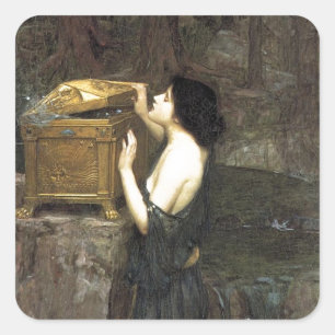 Adesivo Quadrado Pandora [John William Waterhouse]