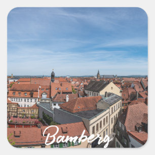 Adesivo Quadrado Panorama vê a velha cidade de cima em Bamberg