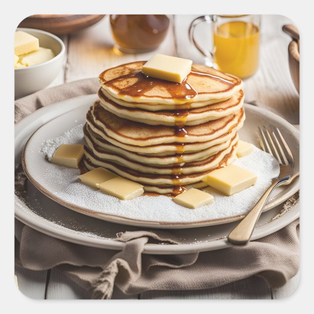 Adesivo Quadrado Panquecas (Frente)