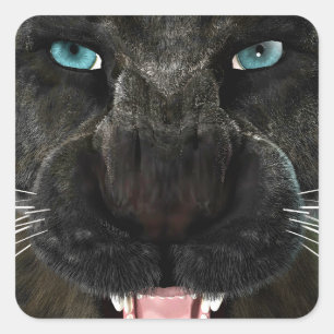 Adesivo Quadrado Panther Preto de Gato Grande