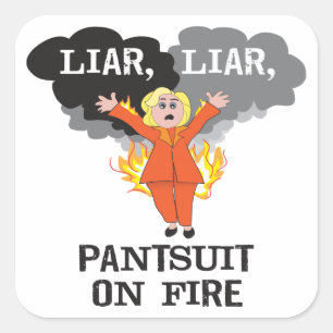 Adesivo Quadrado Pantsuit no fogo