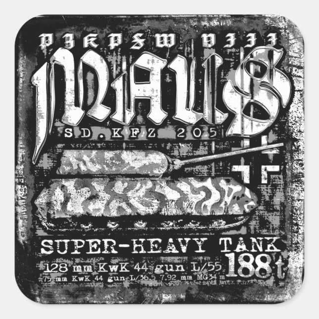 Adesivo Quadrado Panzer VIII Maus (Frente)