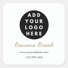 Adesivo Quadrado Pão de Banana da Padaria Caseira Adicionar Logotip