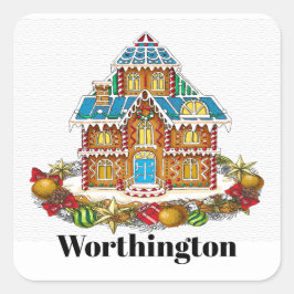 Adesivo Quadrado Pão de Gingerpão de Natal