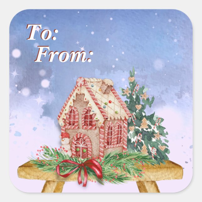 Adesivo Quadrado Pão-De-Pão-De-Pão De Natal (Frente)