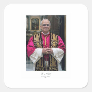 Adesivo Quadrado Papa Leão XIV Robert Francis Prevost