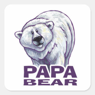 Adesivo Quadrado Papa Polar Bear