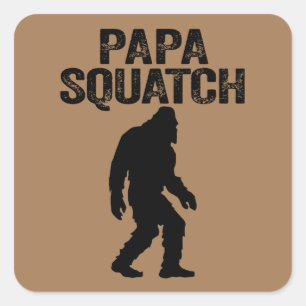 Adesivo Quadrado Papa Squatch Divertido Pé Grande - Presente do Dia