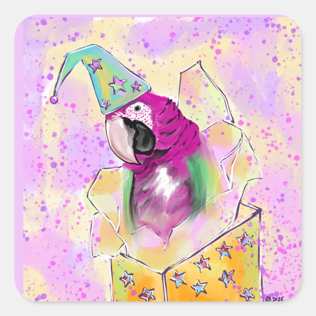 Adesivo Quadrado Papagaio (Frente)