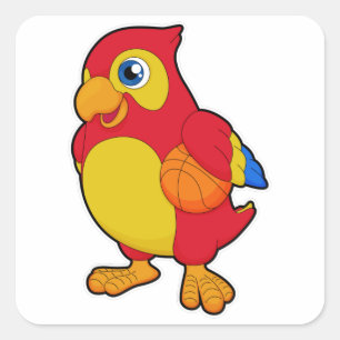 Adesivo Quadrado Papagaio no basquetebol