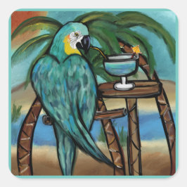 Adesivo Quadrado Papagaios de Festa              