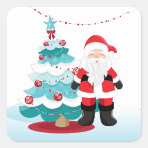 Adesivo Quadrado Papai Noel