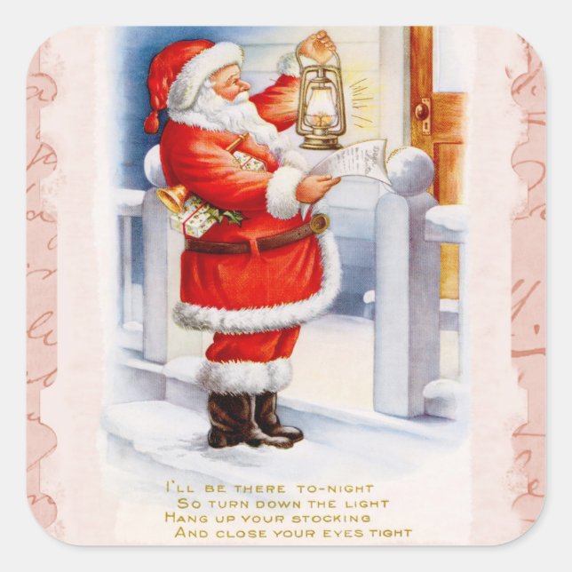 Adesivo Quadrado Papai Noel (Frente)