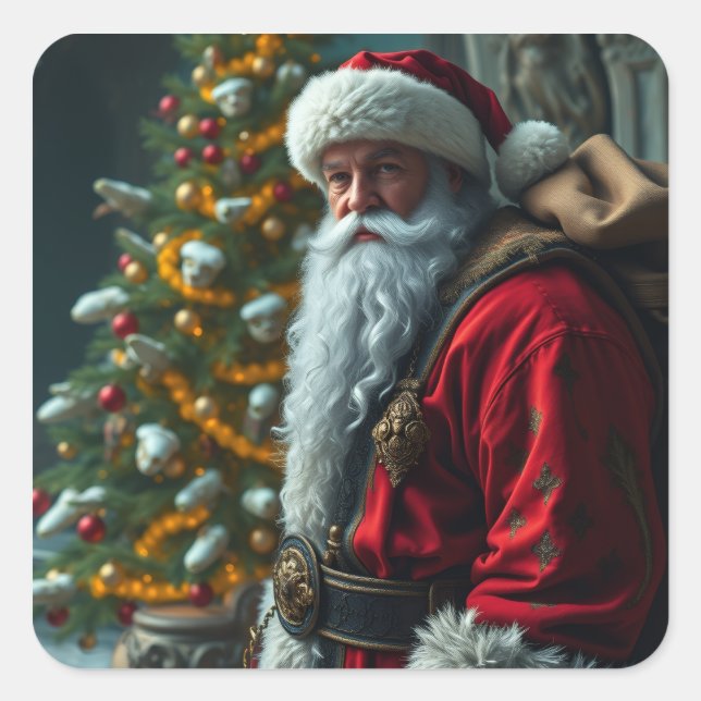 Adesivo Quadrado Papai Noel (Frente)