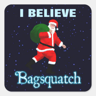 Adesivo Quadrado Papai Noel - Bagsquatch