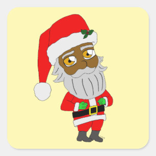 Adesivo Quadrado Papai Noel Chibi