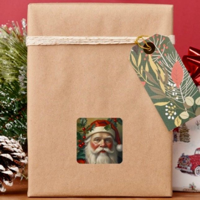 Adesivo Quadrado Papai Noel Com Visco (Sticker sheet, 6 different sizes. Matte, glossy or glossy transparent finish. 
)