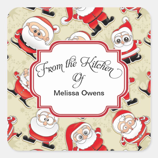Adesivo Quadrado Papai Noel, da cozinha dos Stickers (Frente)