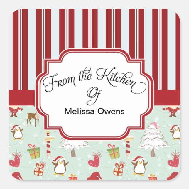 Adesivo Quadrado Papai Noel, da cozinha dos Stickers (Frente)