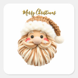 Adesivo Quadrado Papai Noel de Fio Falso de Natal