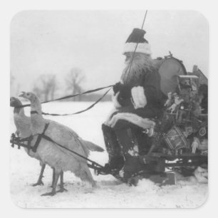 Adesivo Quadrado Papai noel e sua rena de Turquia