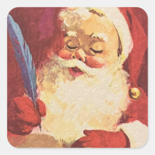 Adesivo Quadrado Papai Noel Fazer seu envelope de lista
