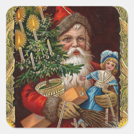 Adesivo Quadrado "Papai Noel Feliz"