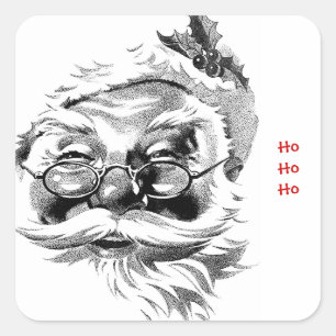 Adesivo Quadrado Papai Noel Ho Ho Ho 