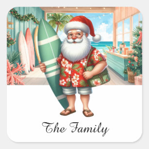 Adesivo Quadrado PAPAI NOEL na Hawaii Surf Shop