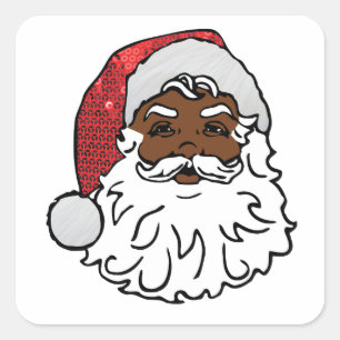 Adesivo Quadrado Papai Noel preto