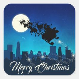 Adesivo Quadrado Papai Noel Sleigh Natal