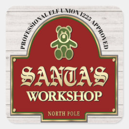 Adesivo Quadrado Papai noel Workshop