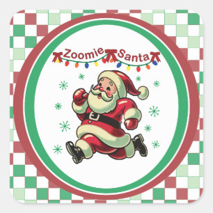 Adesivo Quadrado Papai Noel Zoomie Natal